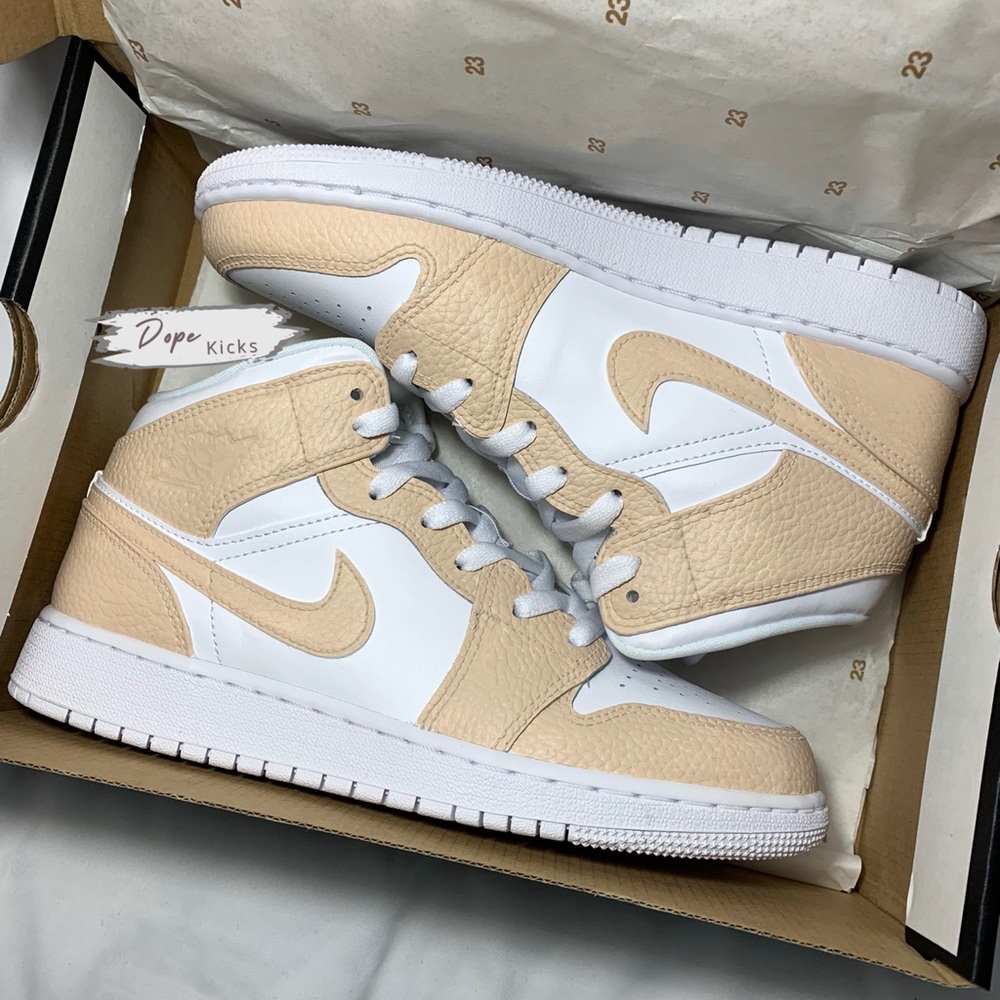 Custom Tan Air Jordan 1 Mids